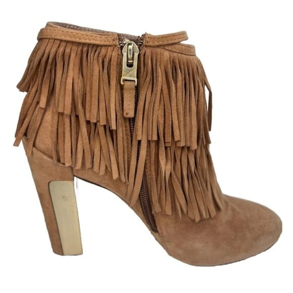 B Brian Atwood Shoes - B BRIAN ATWOOD Made in Italy 🇮🇹 Suede Booties Fringe Details Size 8.5